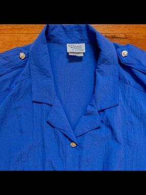 Vtg 80s Remo of California Indigo Coastal Wind Shirt Jacket -Women's Large